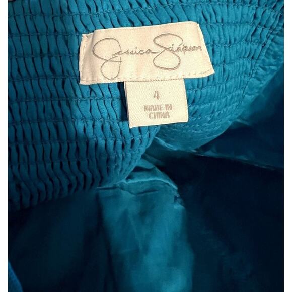 Jessica Simpson Women's Size 4 Blue V-Neck Tie Spaghetti Flare Dress - Picture 6 of 6